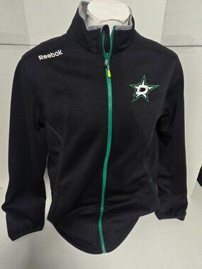 Reebok NHL Center Ice Dallas Stars Full Zip Jacket Men's Medium Black Green